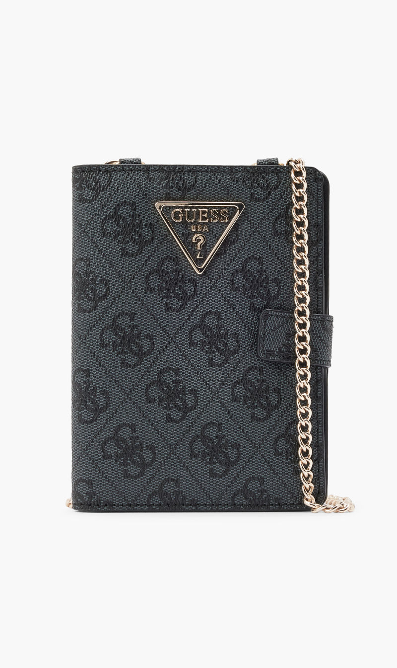 

Guess Grey Laurel Slg Chain Passport Case for Women | The Deal Outlet