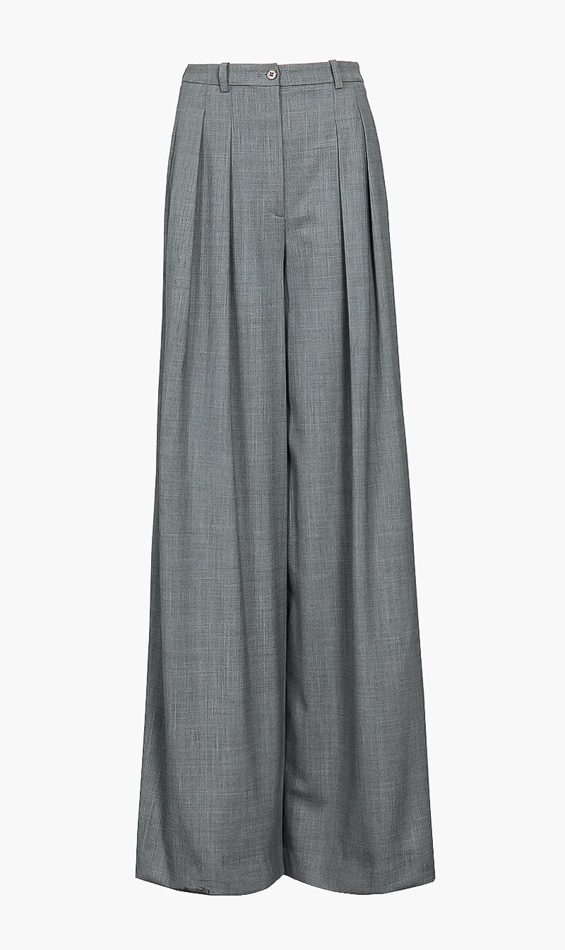 

Stretch Wool Palazzo Pant, Grey