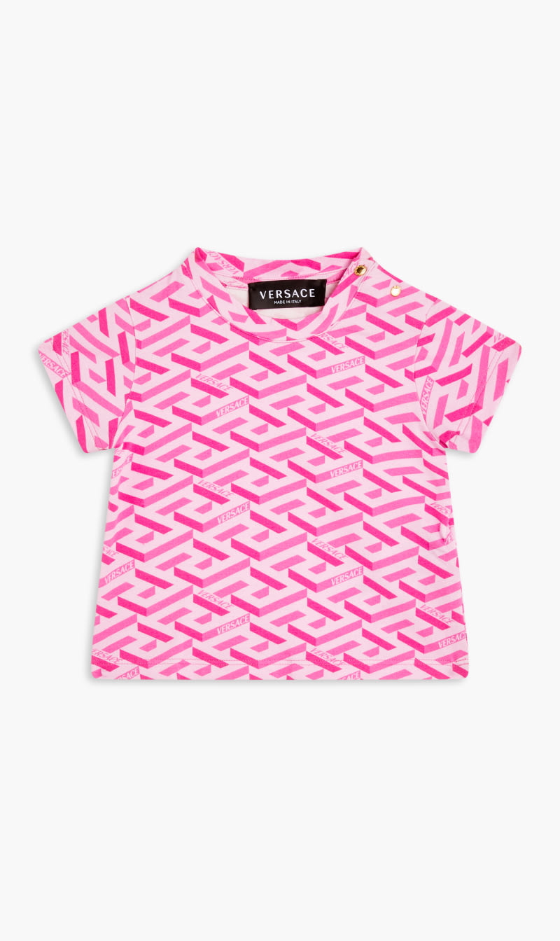 

Versace Pink Bg Tshirt Ss Jersey Ao Greca for Kids | The Deal Outlet