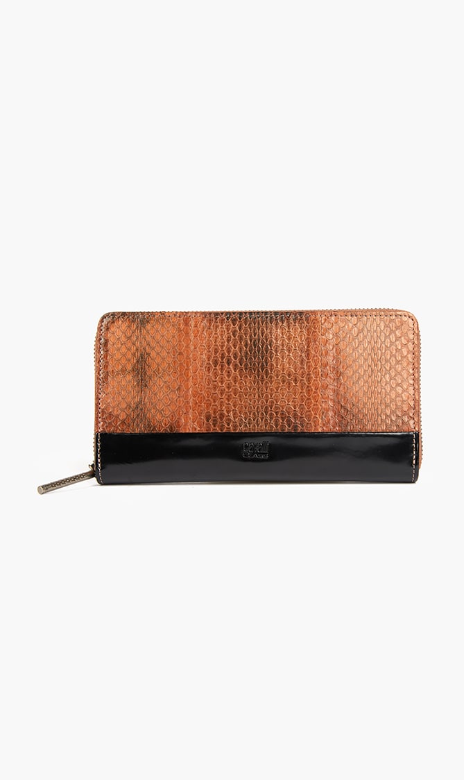 

Cavalli Class Snake Leather Zip-around Wallet