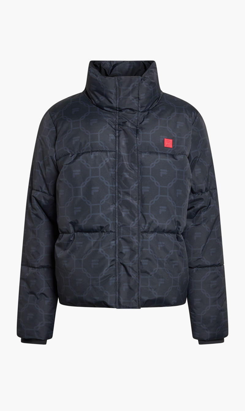 

Fila Black Odi Jacket Gio Printed Puffa Jacket for Women | The Deal Outlet