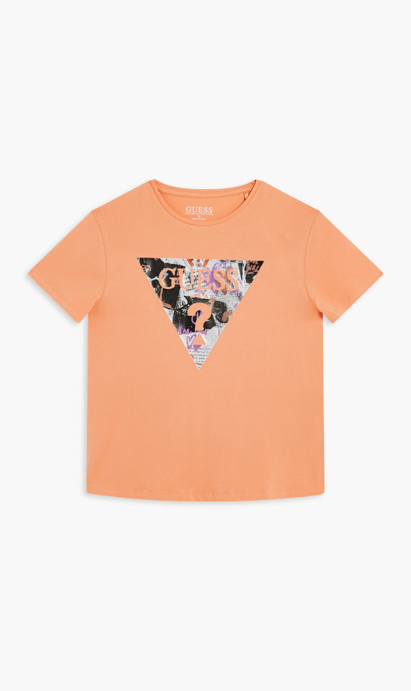 

Guess Orange Ss T-shirt - Organic Light Stretch Jersey for Girls | The Deal Outlet