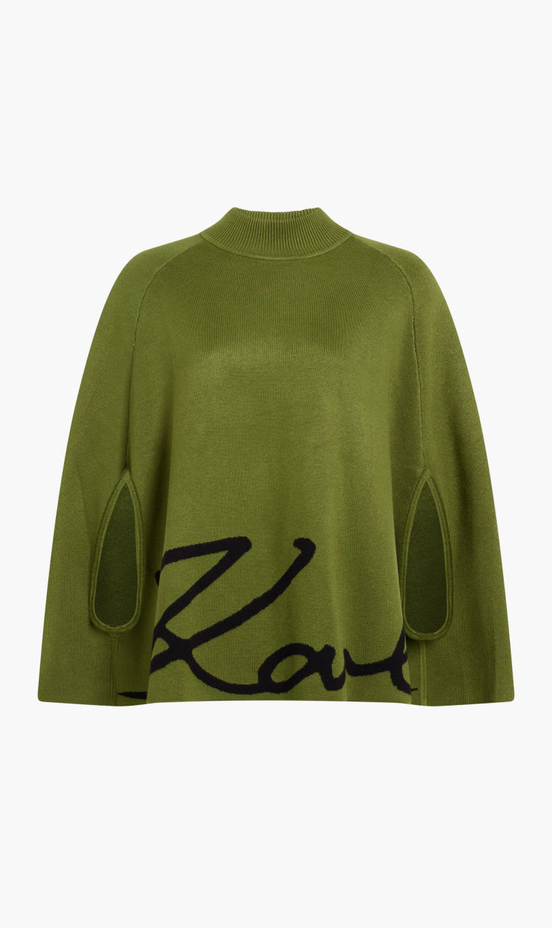 

Karl Lagerfeld Green Karl Signature Cape for Women | The Deal Outlet