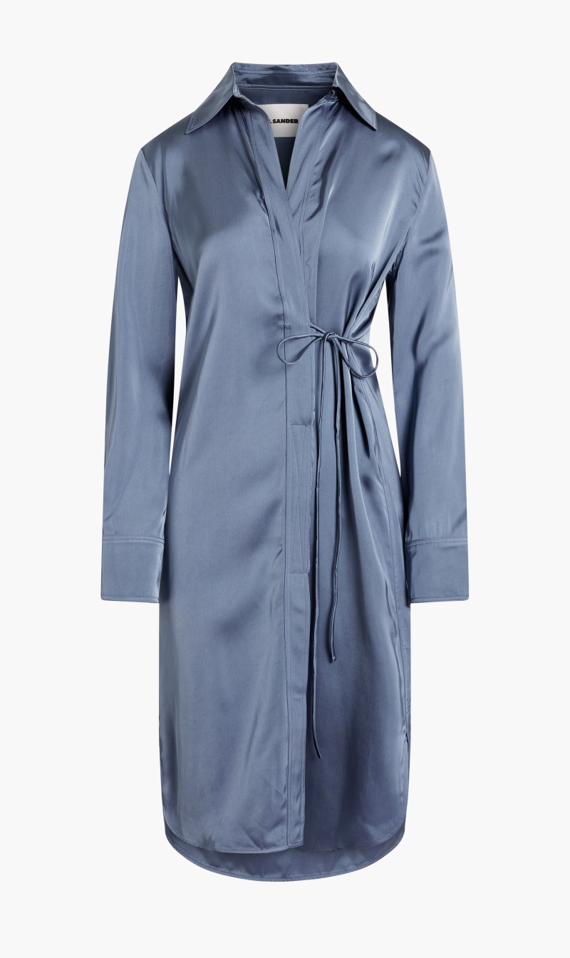 

Jil Sander Blue Sustainable Viscose Dress for Women | The Deal Outlet