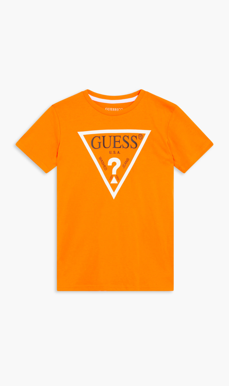 

Guess Orange Printed Short Sleeves Tshirt for Girls | The Deal Outlet