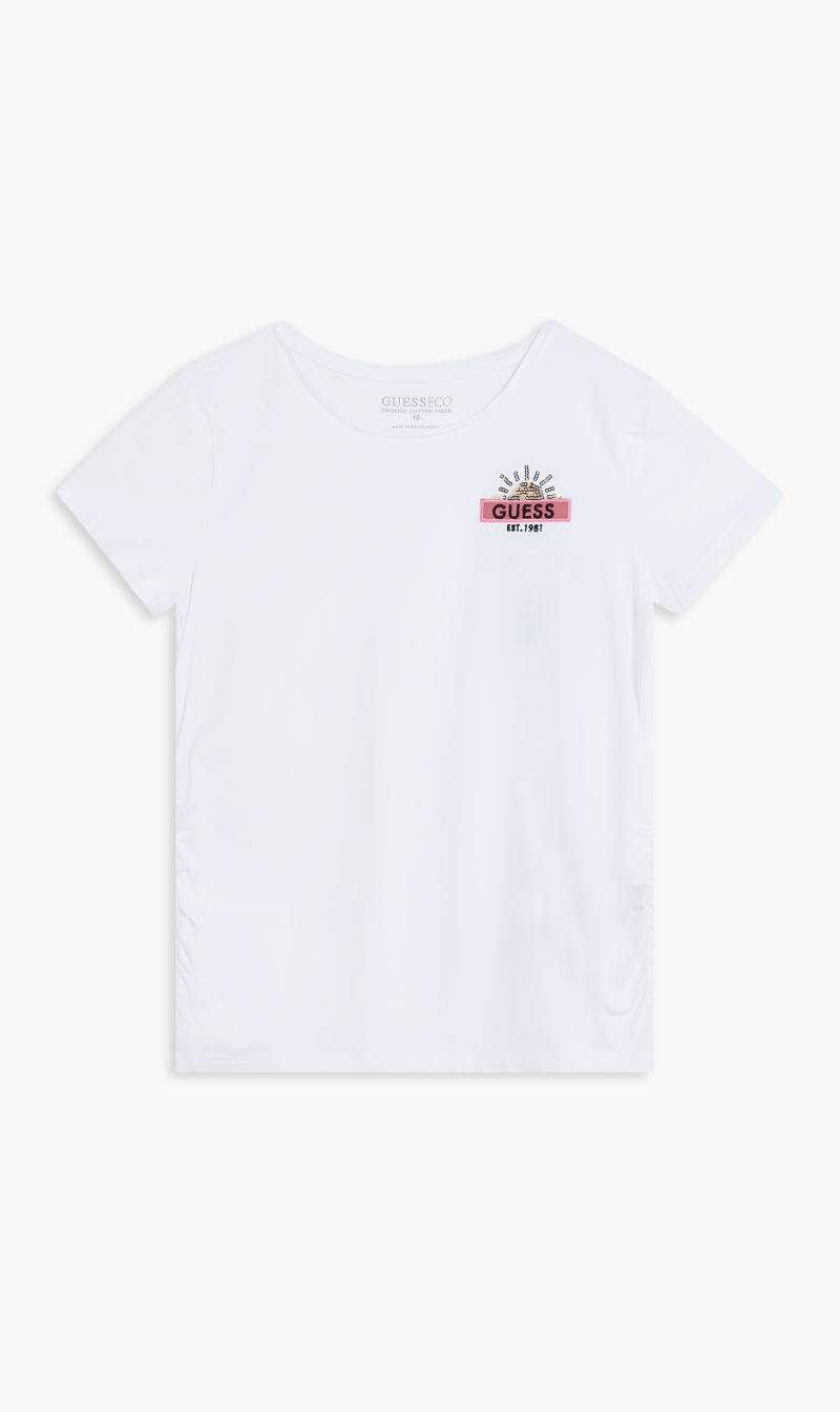 

Guess White Ss T-shirt - Organic Light Stretch Jersey for Girls | The Deal Outlet