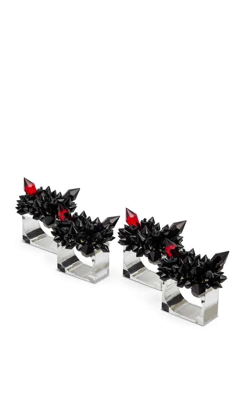 

Kim Seybert Black Zenith Napkin Ring In Black, Set Of 4 | The Deal Outlet