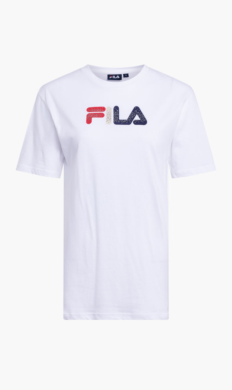 

Fila White Ss Crop Crew Neck Tee Shirt for Women | The Deal Outlet