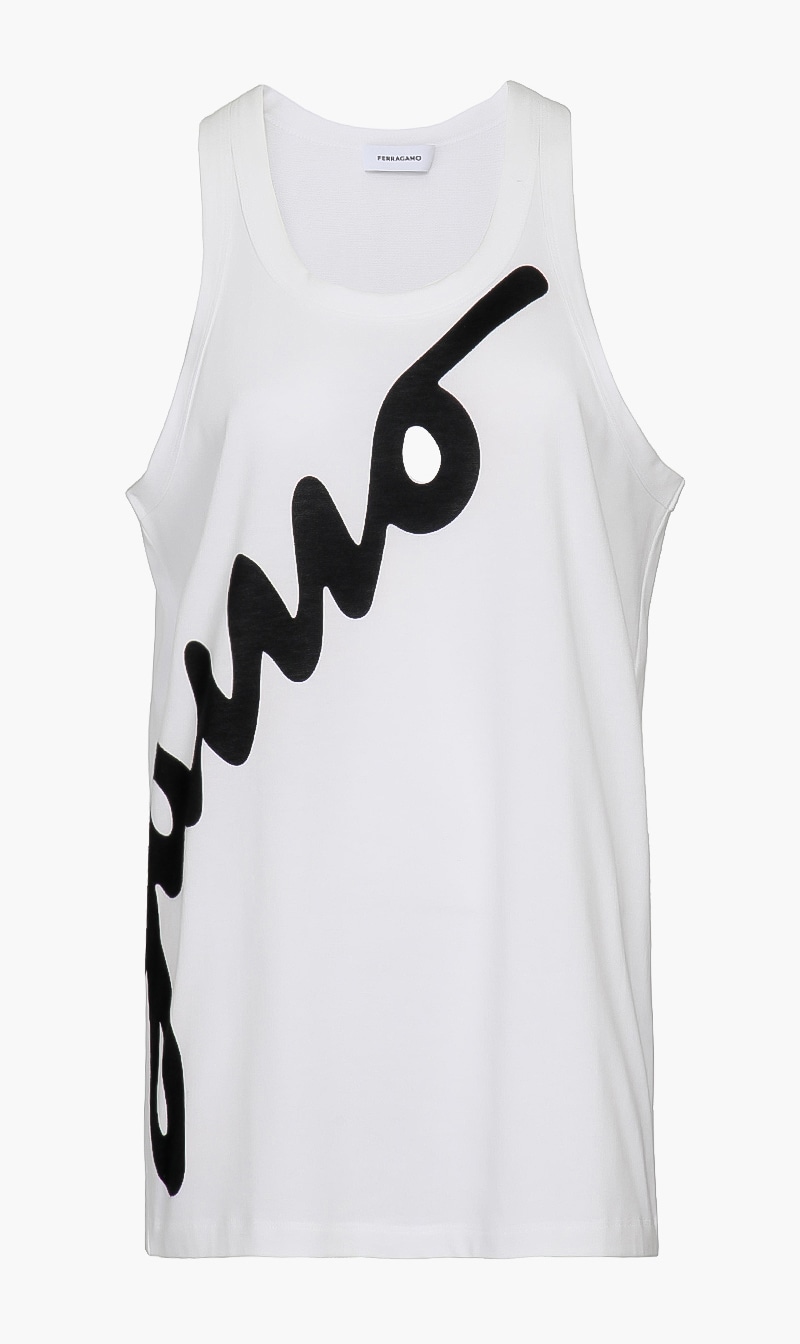 

Logo Sleeveless Top, White