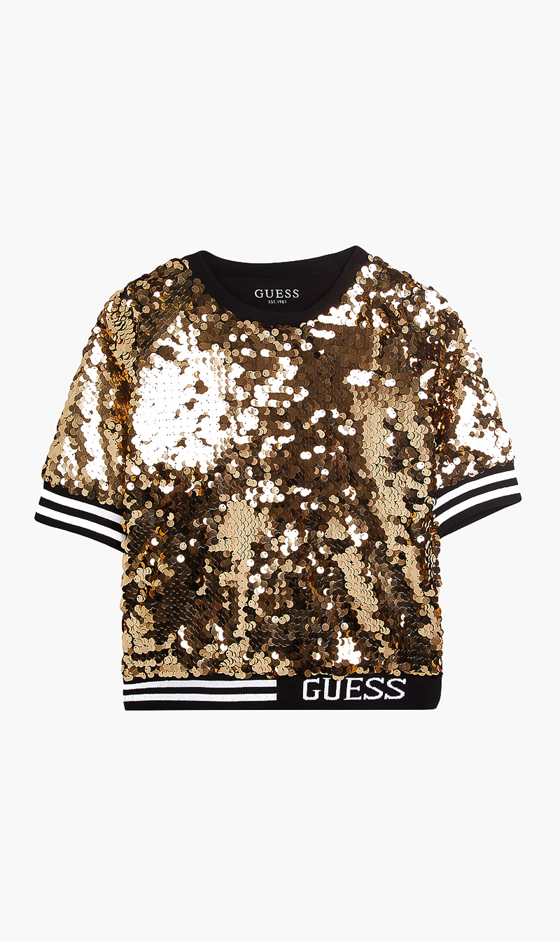 

Guess Gold Sequins Long Sleeves Tshirt for Girls | The Deal Outlet