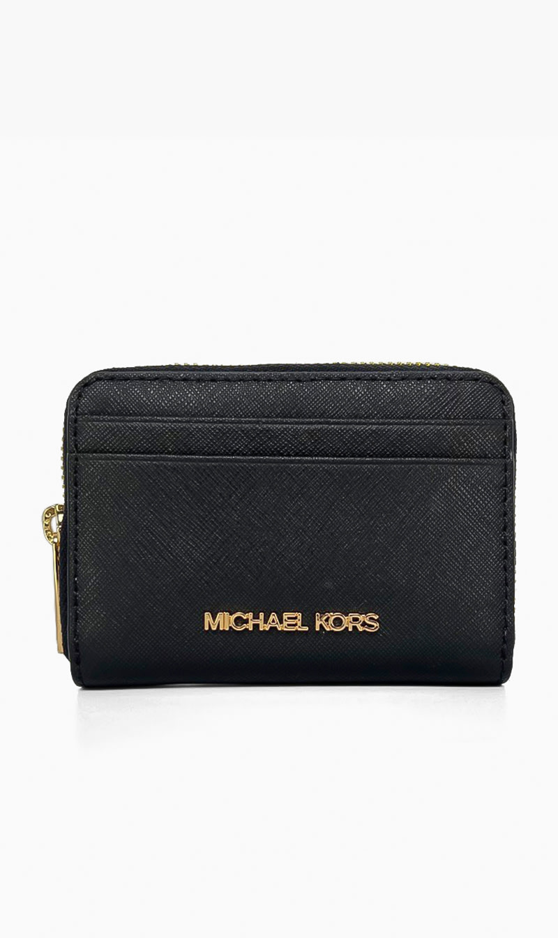 

Michael Kors Black Solid Leather Wallet for Women | The Deal Outlet