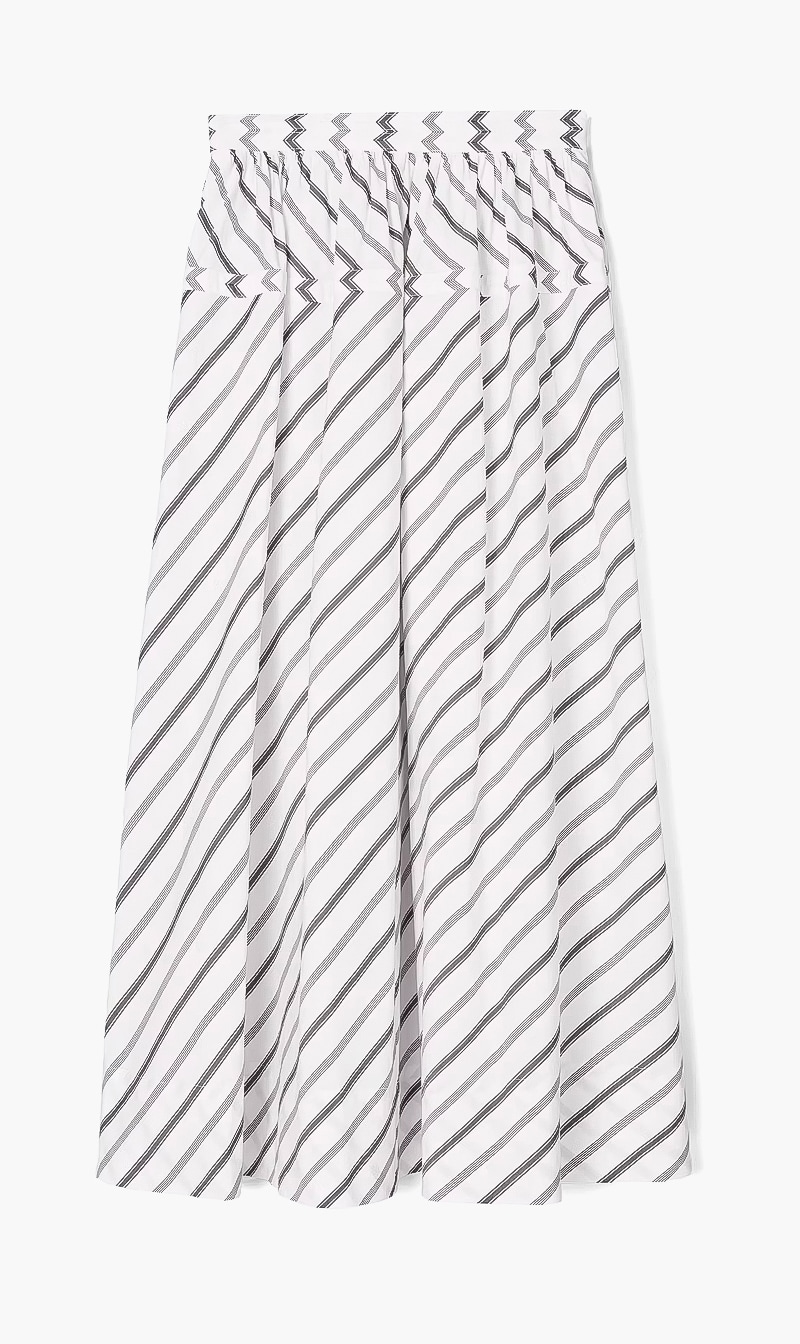 

Tory Burch White Variegated Poplin Skirt for Women | The Deal Outlet