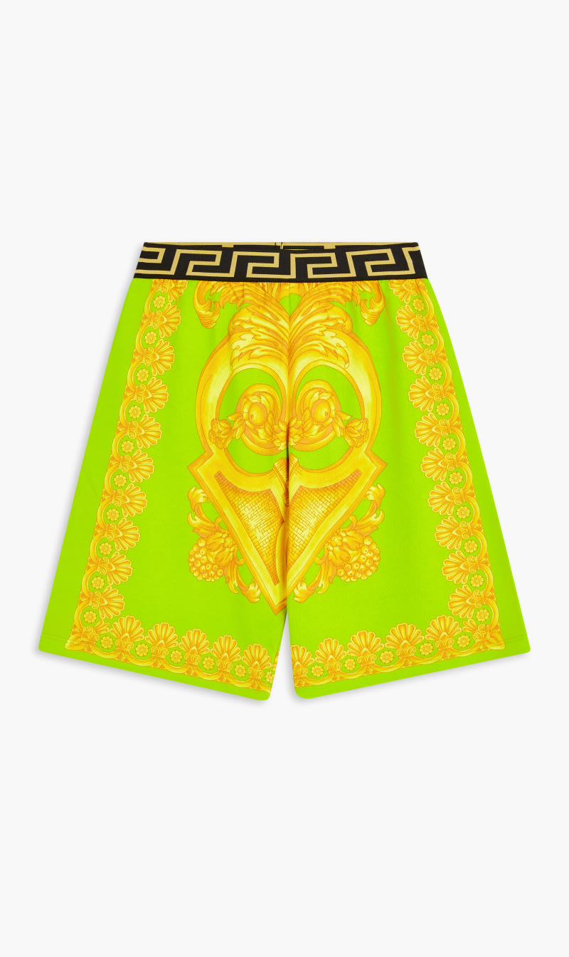 

Versace Green Jb Shorts Jersey Ao Lime Barocco for Kids | The Deal Outlet