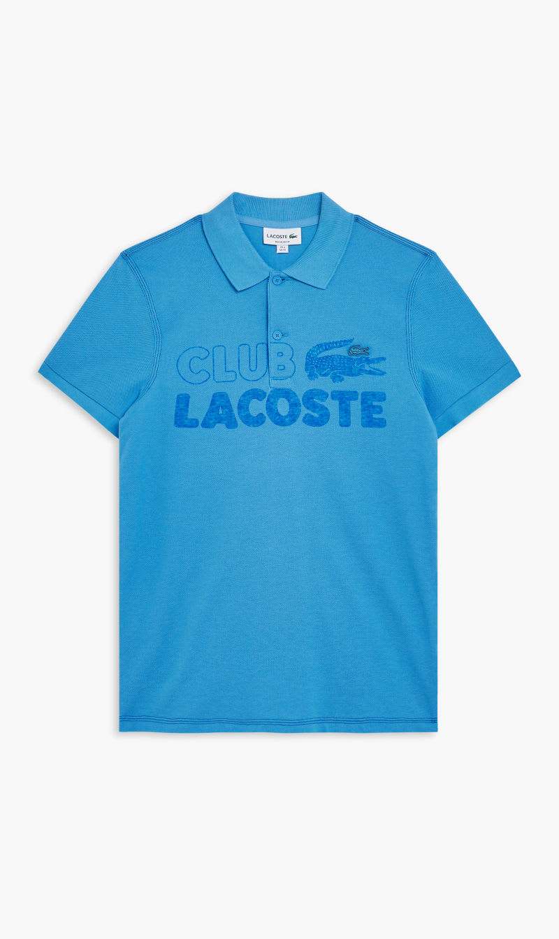 

Lacoste Blue Short Sleeved Ribbed Collar Shirt for Men | The Deal Outlet