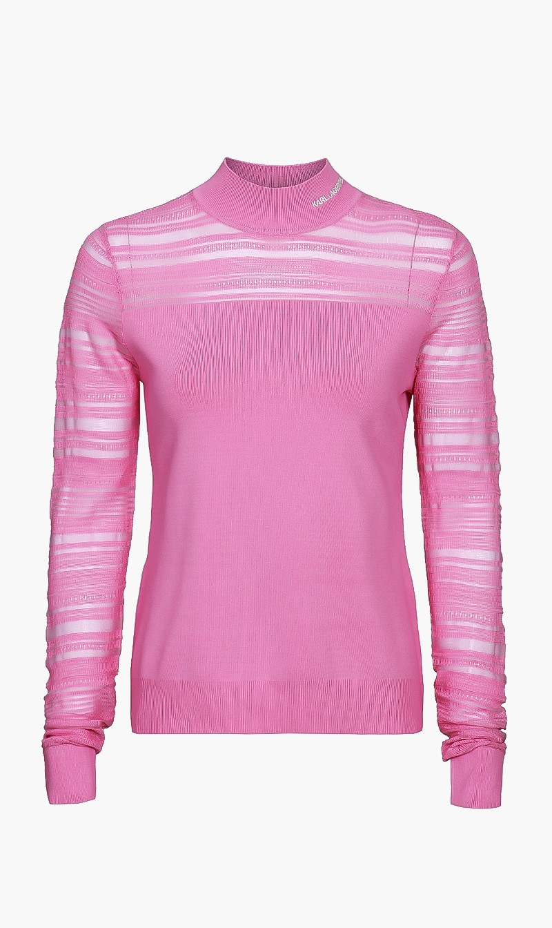 

Karl Lagerfeld Pink Light Weight Logo Sweater for Women | The Deal Outlet