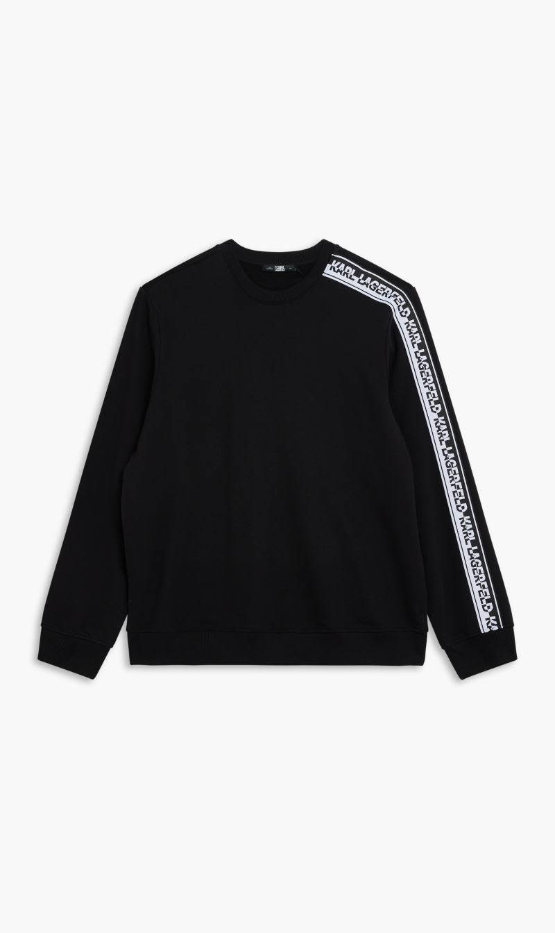 

Karl Lagerfeld Black Logo Knit Tape Sleeve Sweat for Men | The Deal Outlet