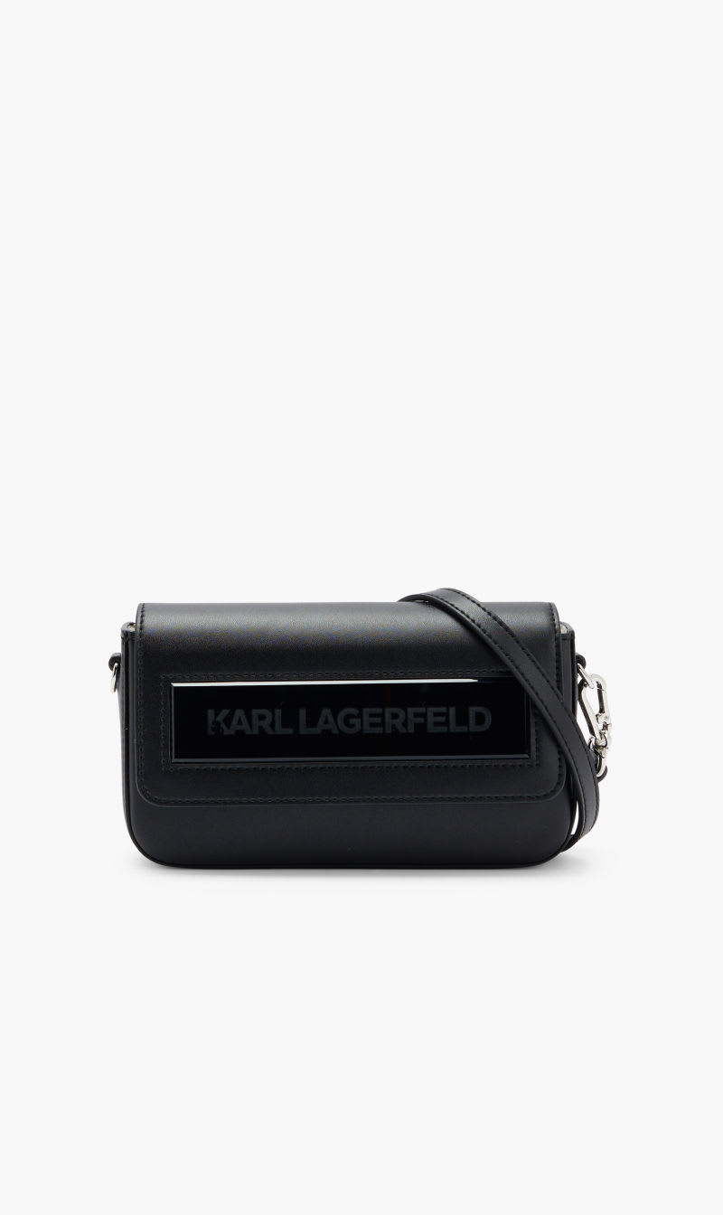 

Karl Lagerfeld Black Ikonk Sm Flap Shb Leather for Women | The Deal Outlet