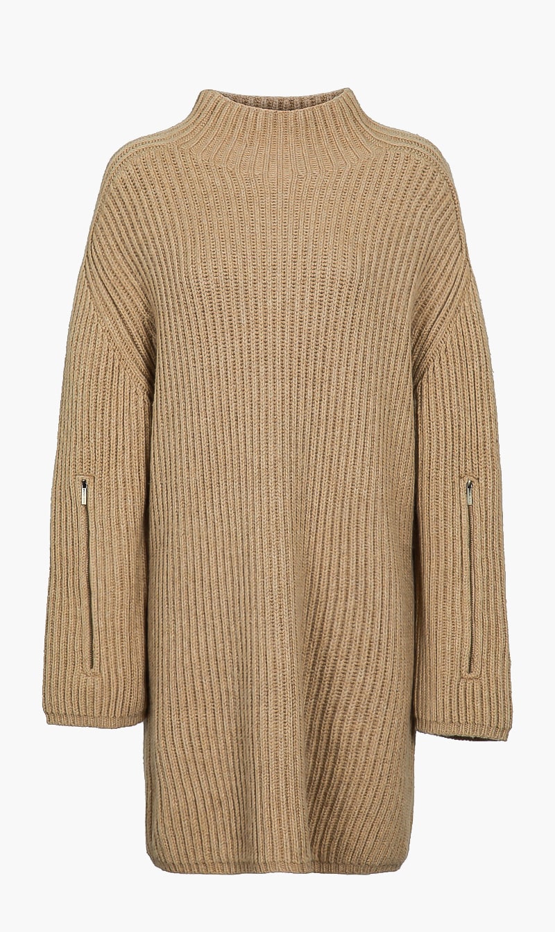 

Turtleneck Knitted Dress, Brown