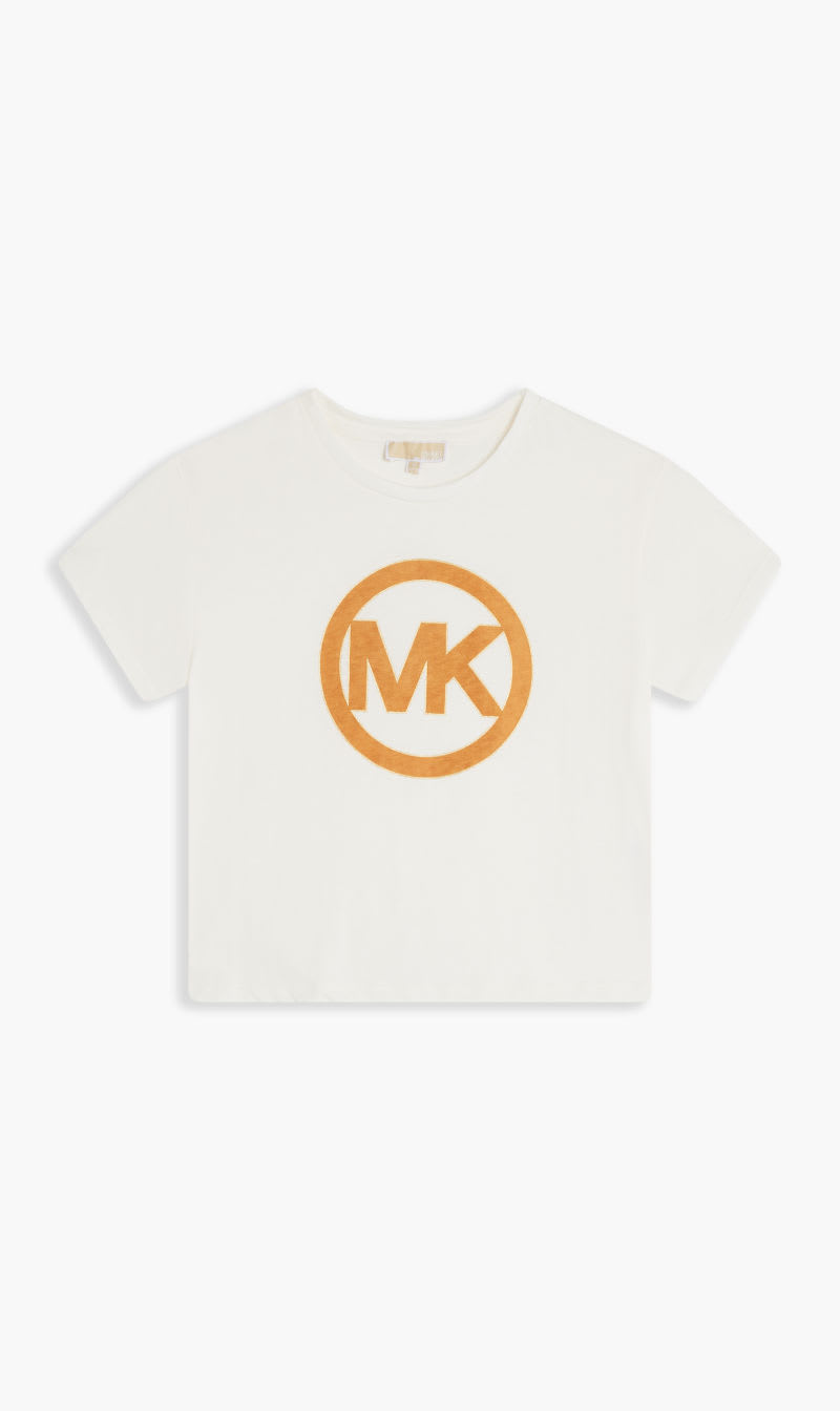 

Michael Kors Beige Crop T-shirt for Girls | The Deal Outlet