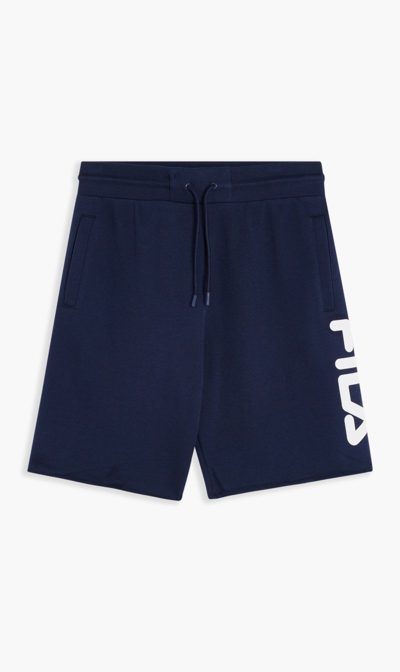 

Fila Blue Graphic Logo Raw Hem Short for Men | The Deal Outlet