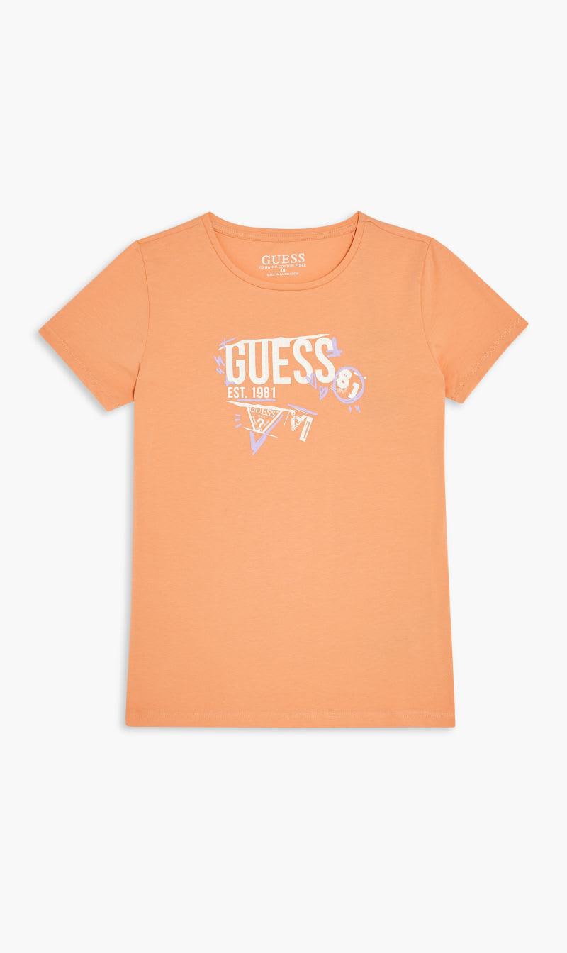 

Guess Orange Ss T-shirt - Organic Light Stretch Jersey for Girls | The Deal Outlet