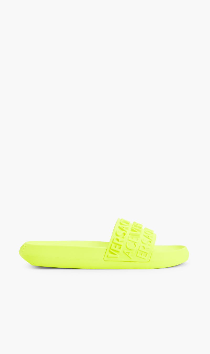 

Versace Yellow Pool Slides Emboss Versace Rubber for Men | The Deal Outlet