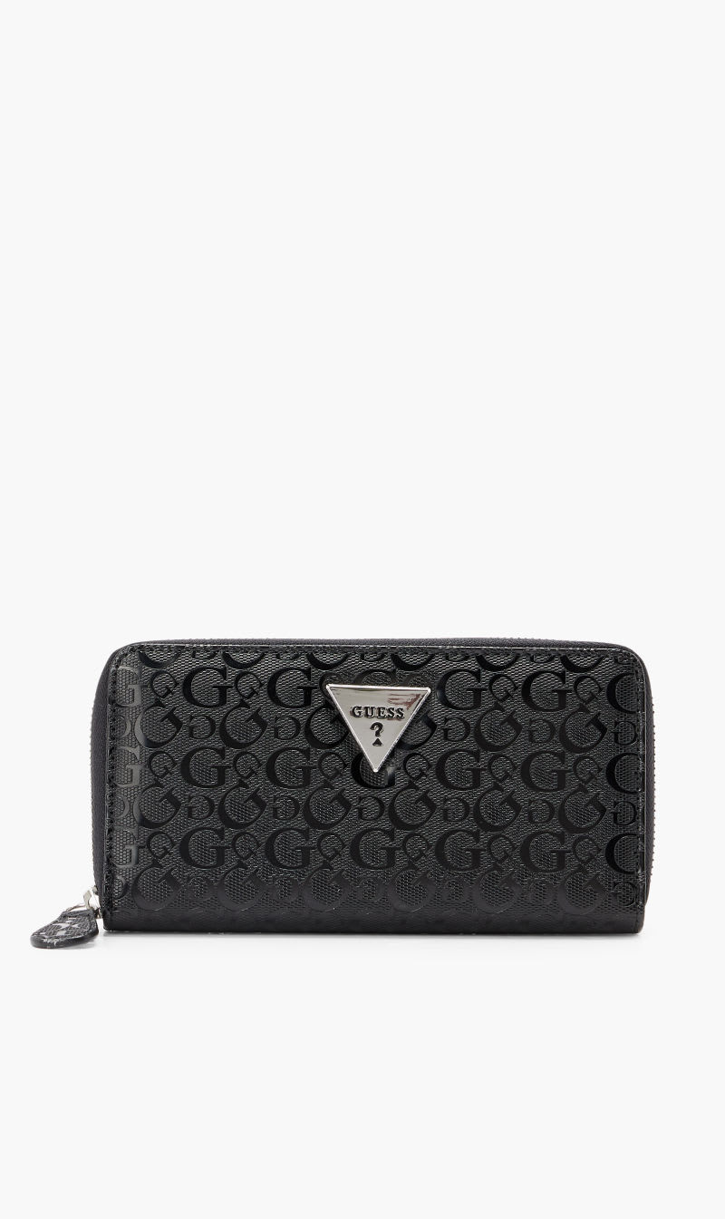 

Guess Black Lathan Slg Med Zip Around for Women | The Deal Outlet