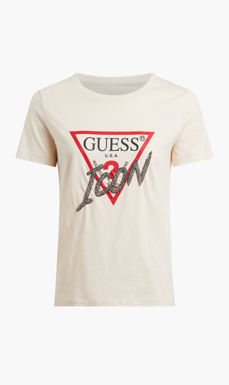 

Guess White Ss Cn Icon Tee for Women | The Deal Outlet