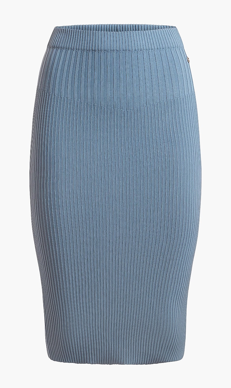 

Margot Ribbed Skirt, Blue