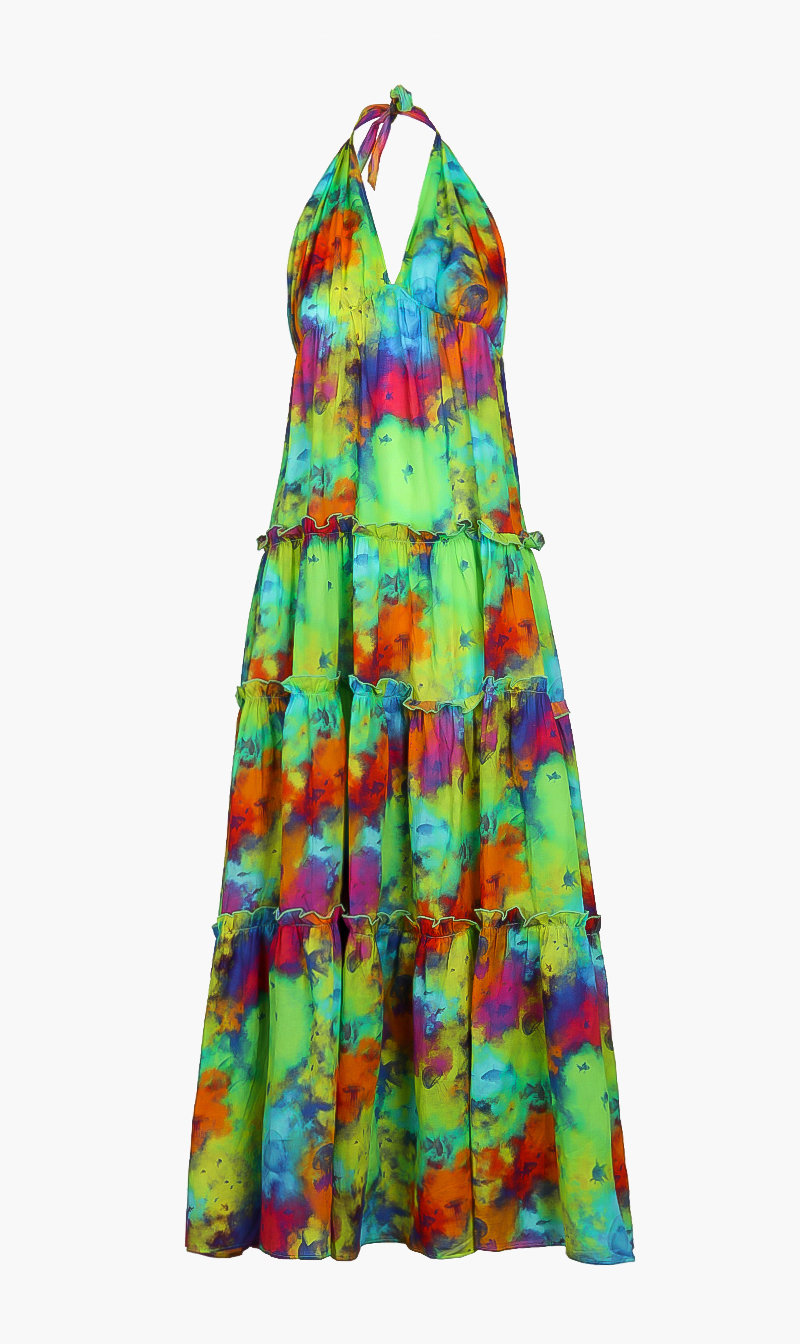 

Vilebrequin Multi-color Tie And Dye Printed Halter Dress for Women | The Deal Outlet