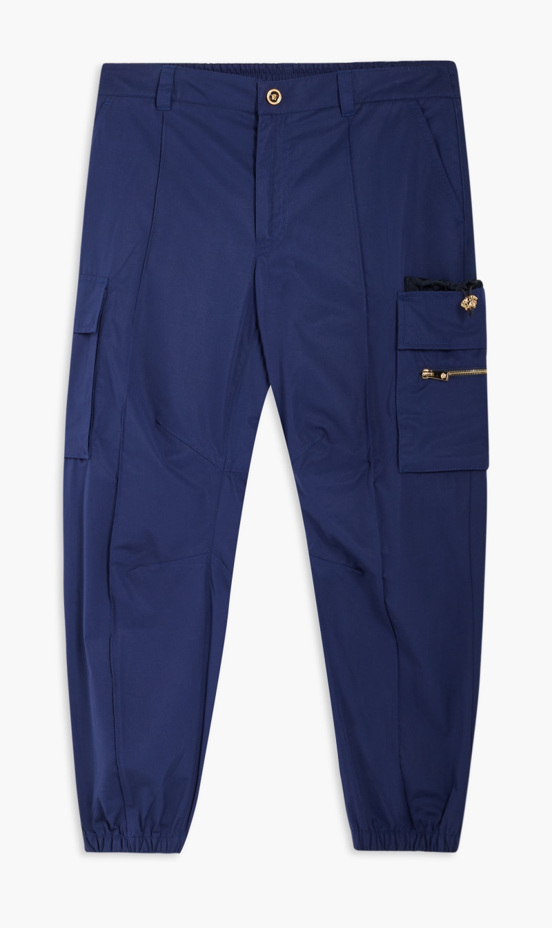 

Versace Blue Pants Cargo Pocket Ctn Ppln Solid for Men | The Deal Outlet