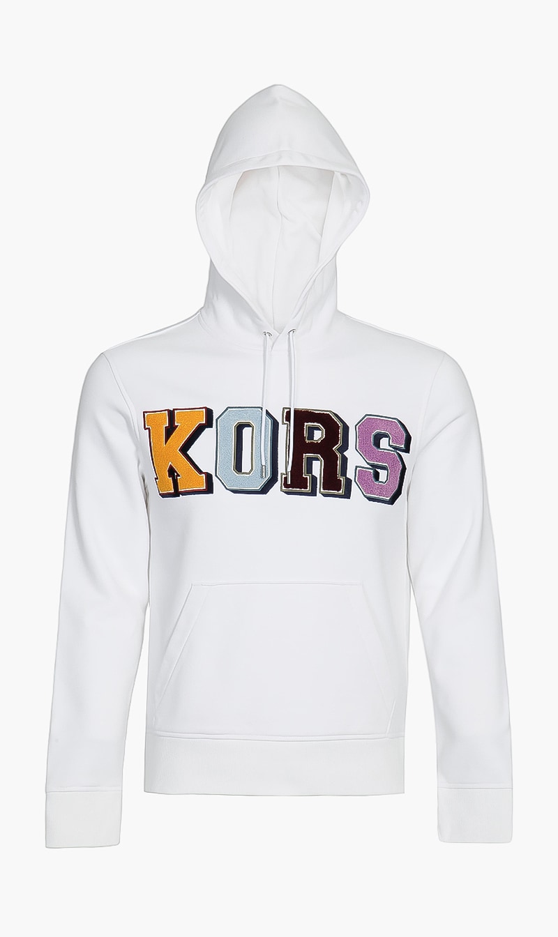 

Michael Kors White Logo Long Sleeves Hoodie for Men | The Deal Outlet