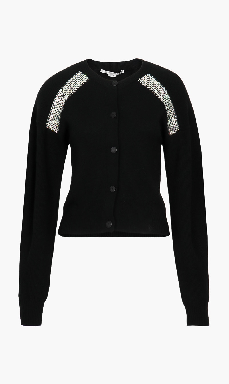 

Embellished Knit Cardigan, Black