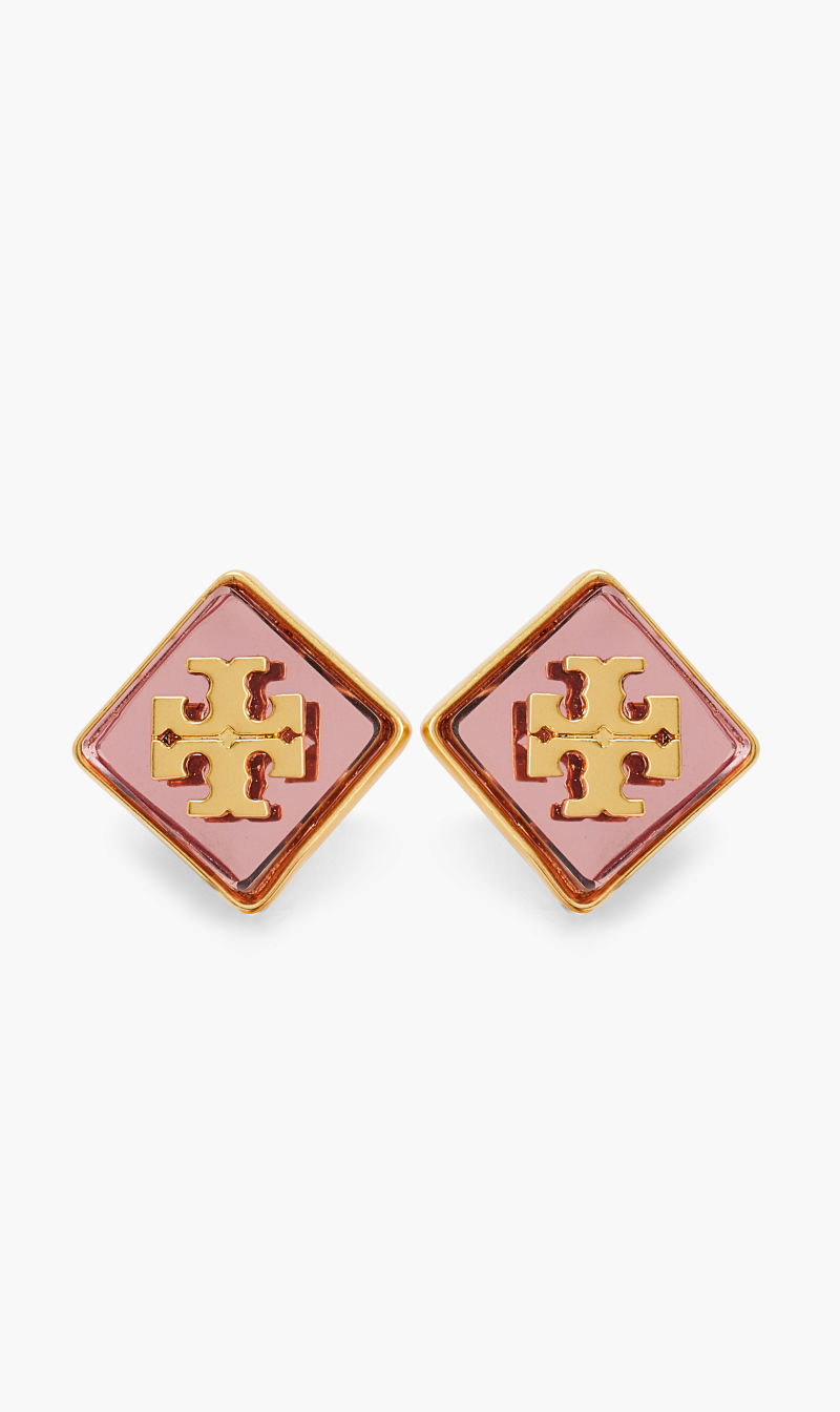 

Logo Resin Stud Earring, Gold