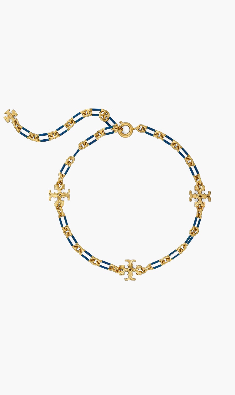 

Tory Burch Blue Roxanne Delicate Chain Bracelet for Women | The Deal Outlet