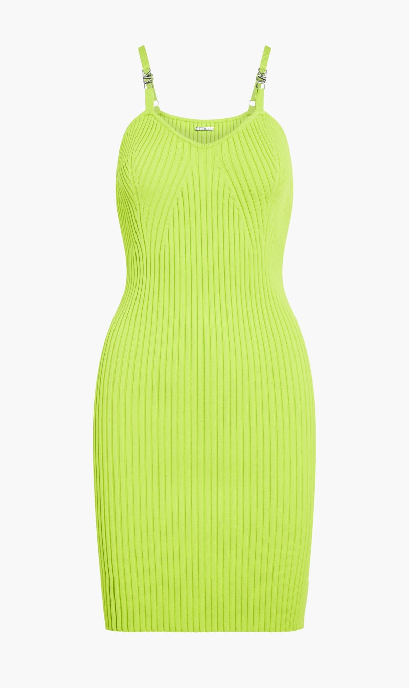 

Michael Kors Green Ribbed Stretch Viscose Belted Bustier Dress for Women | The Deal Outlet