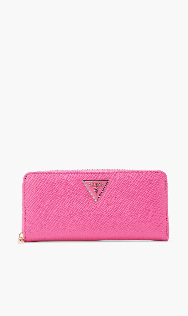 

Guess Pink Laurel Zip Around Wallet for Women | The Deal Outlet