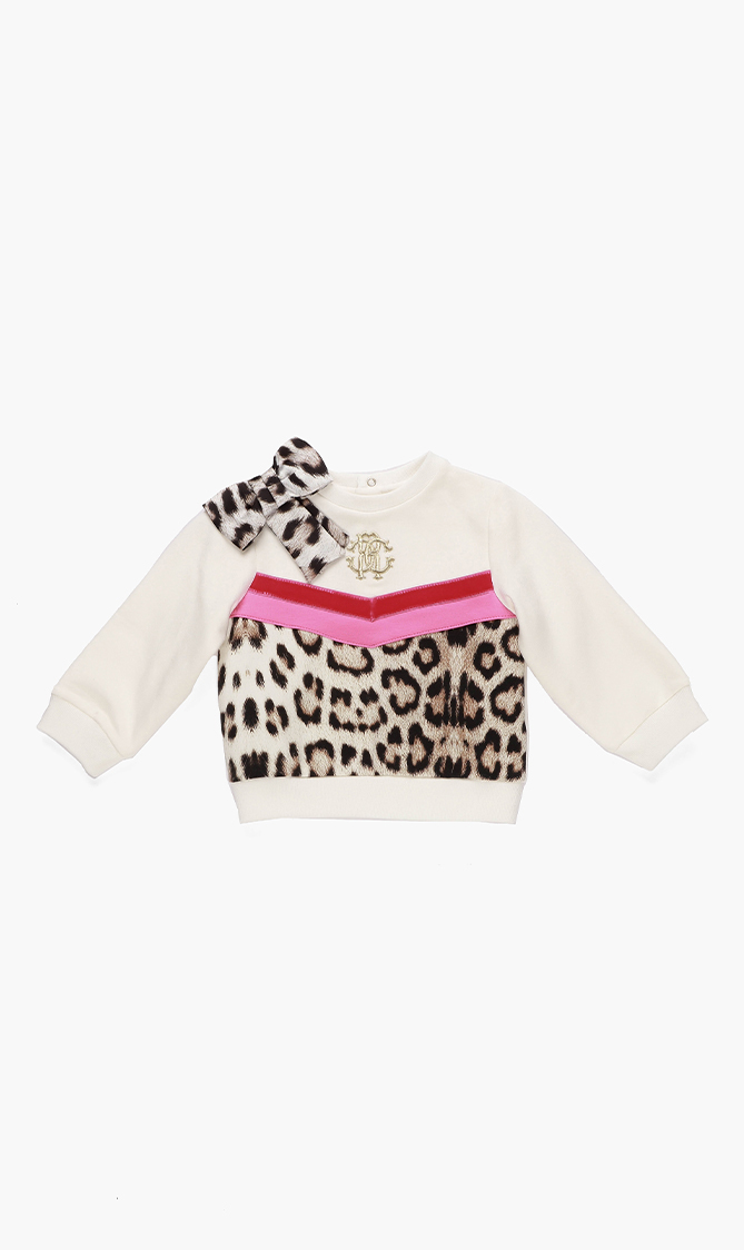 

Leopard Print Bow Sweatshirt