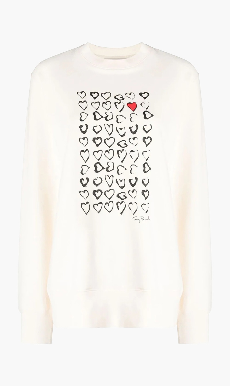 

Printed French Terry Sweatshirt, Beige