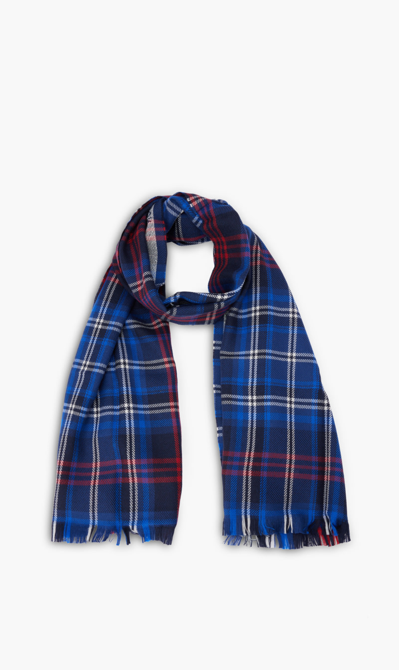 

Hackett London Blue Checkered Scarf for Men | The Deal Outlet