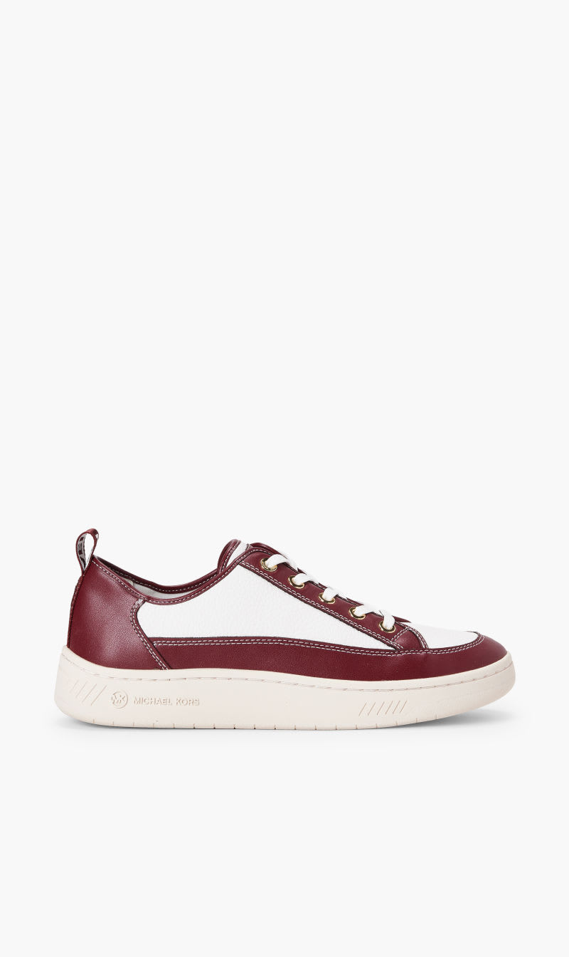 

Michael Kors Red Shea Two Tone Faux Leather Sneakers for Women | The Deal Outlet