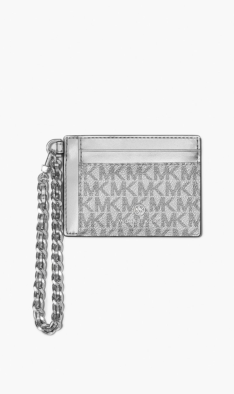 

Small Logo Chain Card Case, Grey