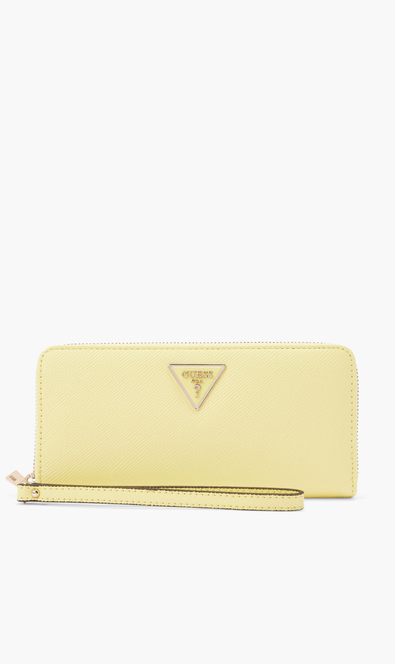 

Guess Yellow Laurel Zip Around Wallet for Women | The Deal Outlet