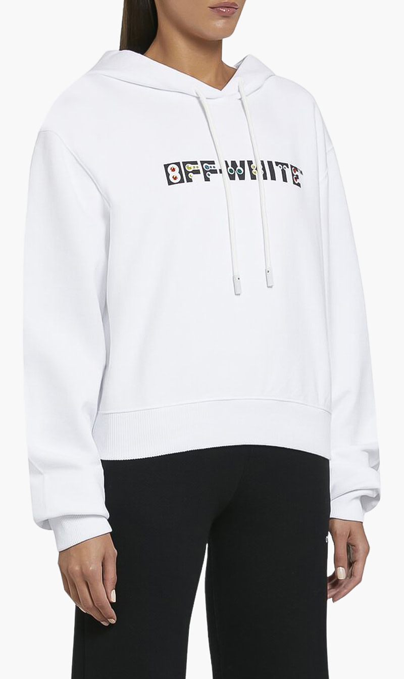 

Logo Motif Hoodie, White