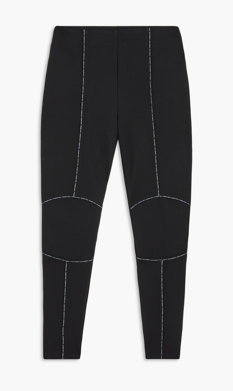 

Karl Lagerfeld Black Punto Stitched Design Leggings for Women | The Deal Outlet