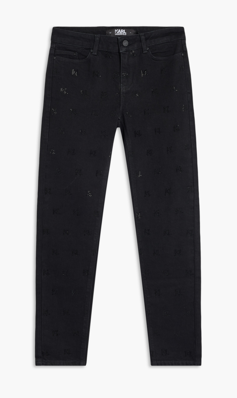 

Karl Lagerfeld Black Sparkle Monogram Denim for Women | The Deal Outlet