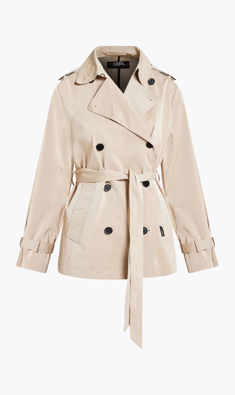 

Karl Lagerfeld Beige Coated Cotton Shorts Trench for Women | The Deal Outlet