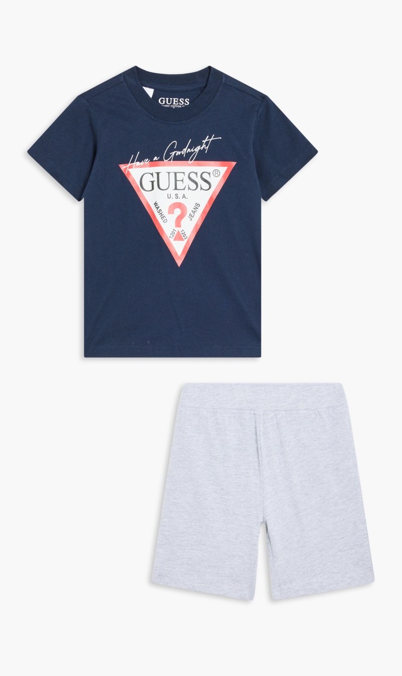 

Guess Blue Logo T-shirt And Shorts Set | The Deal Outlet