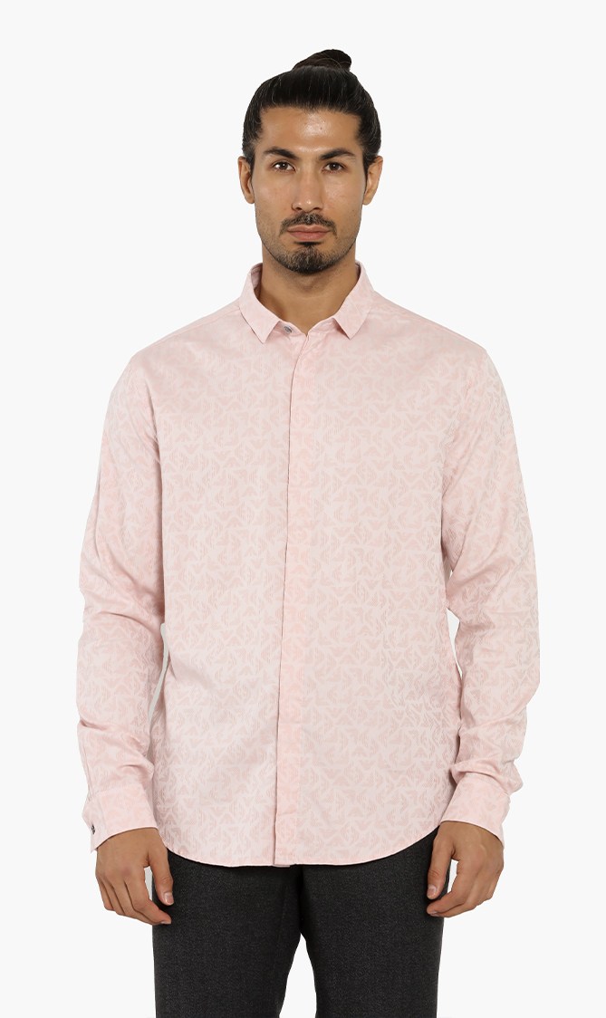 

Slim Fit All Over Logo Print Shirt