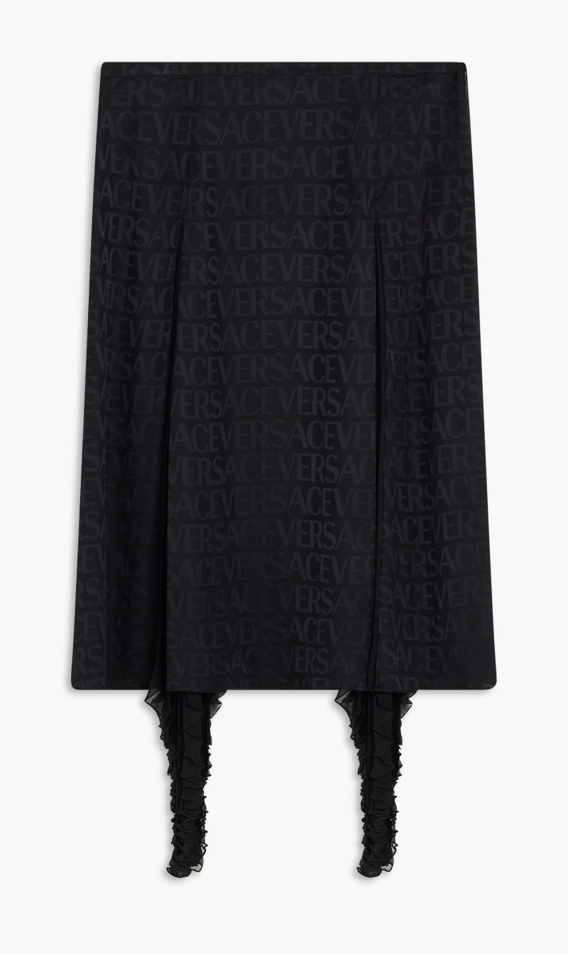 

Versace Black Skirt Jacquard Satin Fabric Versace Allover Logo for Women | The Deal Outlet